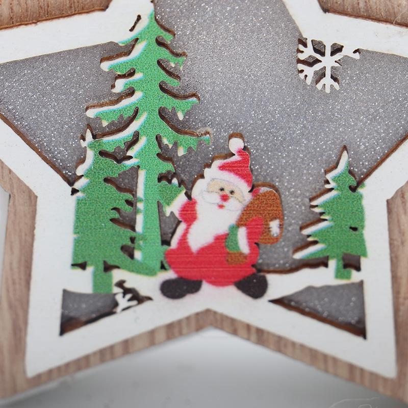 Glowing Wooden Christmas Tree Ornament Gift