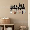 Metal Wall Mount Key Holder Rack with Wolf and Tree Design Over Door Towel Hook Rack Creative Storage Organizer with Multiple Hooks