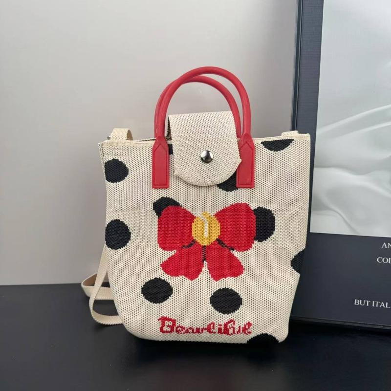 Premium new cute cartoon knitted mobile phone bag adjustable messenger handbag niche versatile dopamine bag