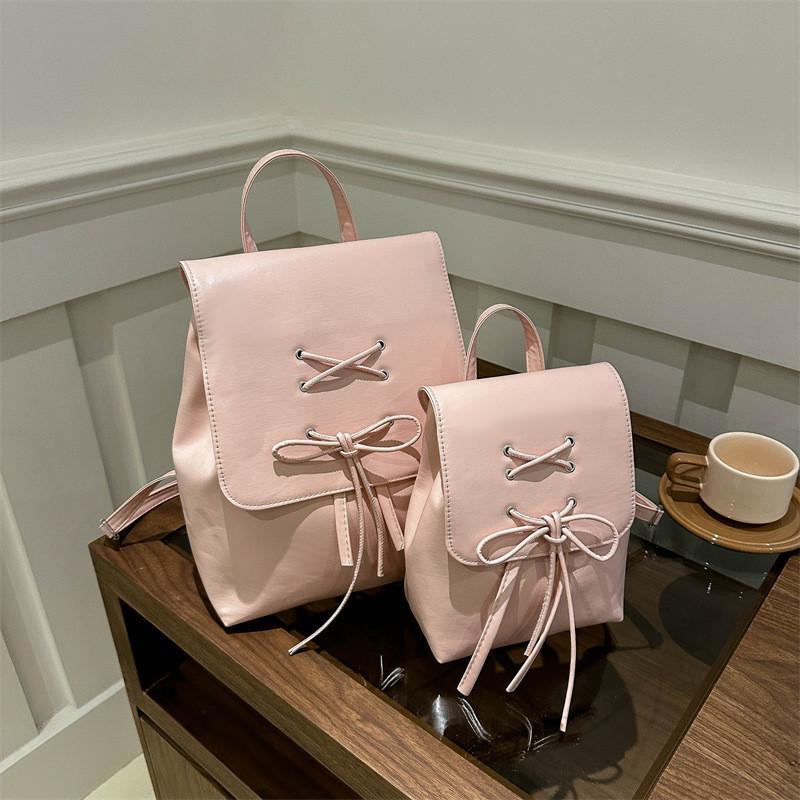 Simple And Casual Korean Style Ballet Bow 2024 New Trend Fashion Shoulder Backpack For Women