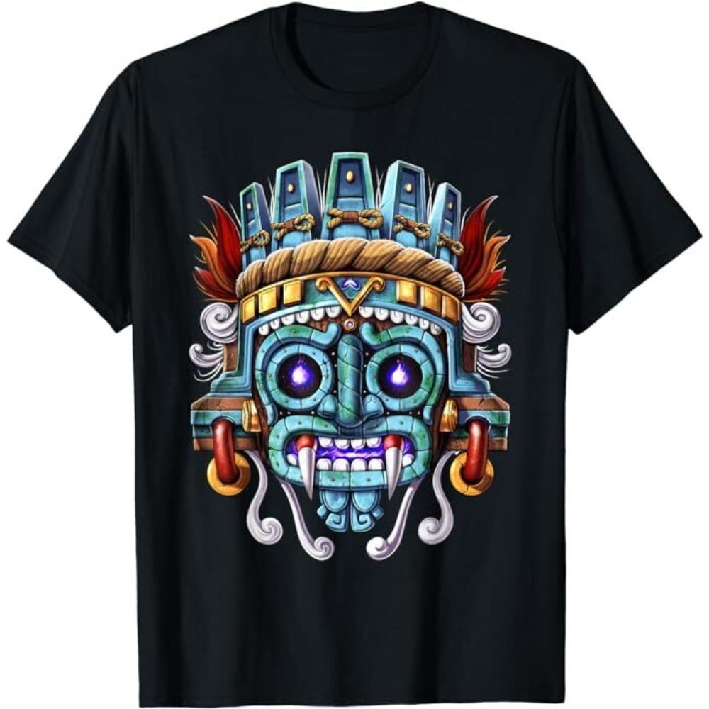 Aztec God Tlaloc Mayan Mythology Deity Mexican TShirt Women Unisex Casual Cotton Graphic T Shirts Tops Tee Shortsleev Camisetas S