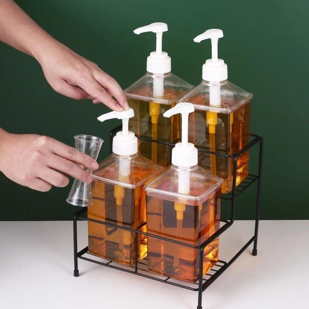 Black Coffee Syrup Rack Metal Kitchen Storage Shelves  for Cabinet Cafe Countertop