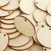 25/50pcs/lot Round Shape Natural Wooden Ornament Handmade Wood Piece Hanging Pendant Scrapbooking Wood Home Decoration DIY Craft