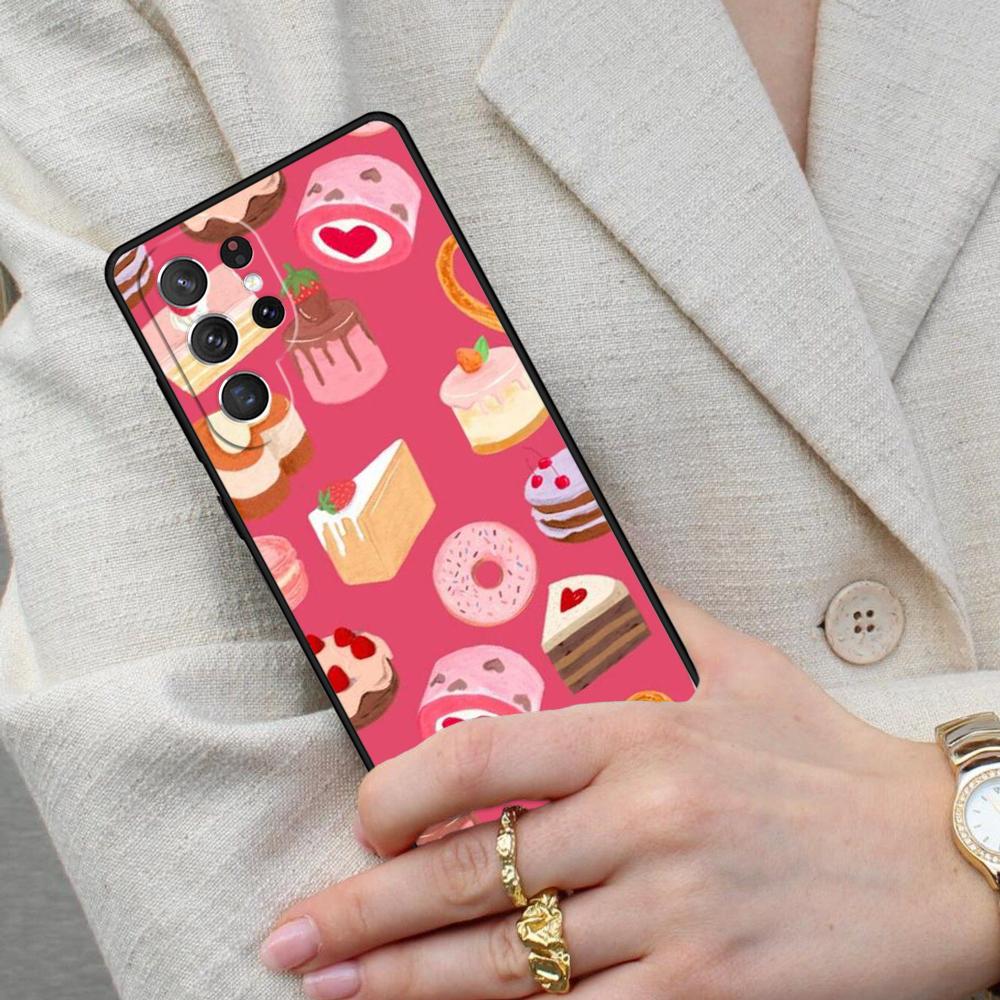 Cake Fancy Desert Cell Phone Case for Samsung Galaxy S26 Ultra S25 S24 S23 S22 S21 S20 Note10 Cover