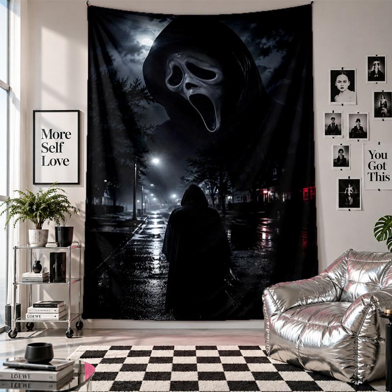 Wall TapestryScream Ghostface Art Hanging Cloth Decorative Background Cover for Room Decoration