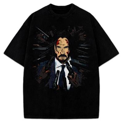 John Wick Keanu Reeves Comic Vintage Style Graphic Design T-Shirt