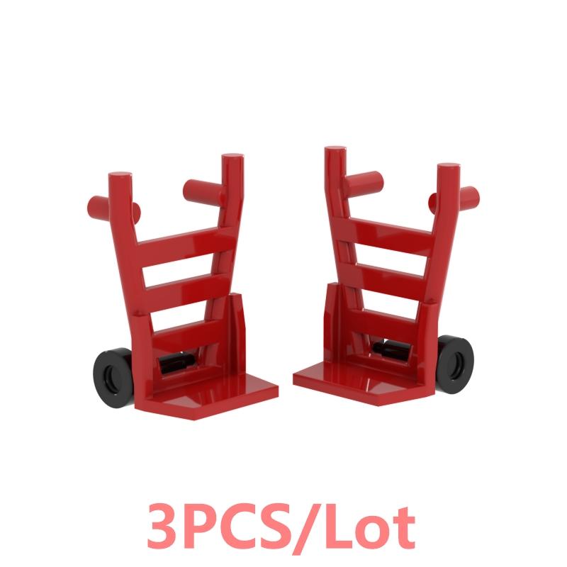 Non-Toxic 3Pcs 98288 2496 Wheelbarrow Utensil Tool Building Blocks Moc Toys Kid Collection Souvenir Gift Pretend City