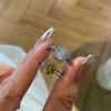 Xiaohongshu Vintage Square Sugar Diamond Ring - Women's High-End Light Luxury Fashion