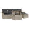 Ensemble de canapés de jardin 6 pièces avec coussins gris clair, Canapé de jardin 2 places avec rangement et coussins gris 3361001