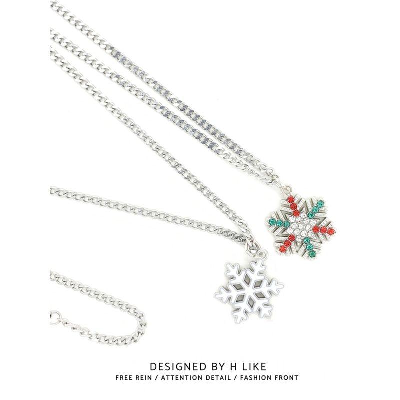 Snowflake Japanese and Korea Style Necklace Titanium Steel Couple's Pendant Christmas