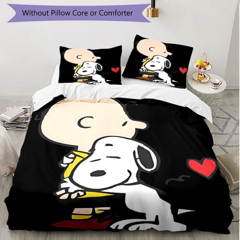 3pcs Duvet Cover Set (1*Duvet Cover + 2*Pillowcase, Without Core), Snoopy Print Soft All‑Season Bedding Set, Home Bedroom Decor Gift