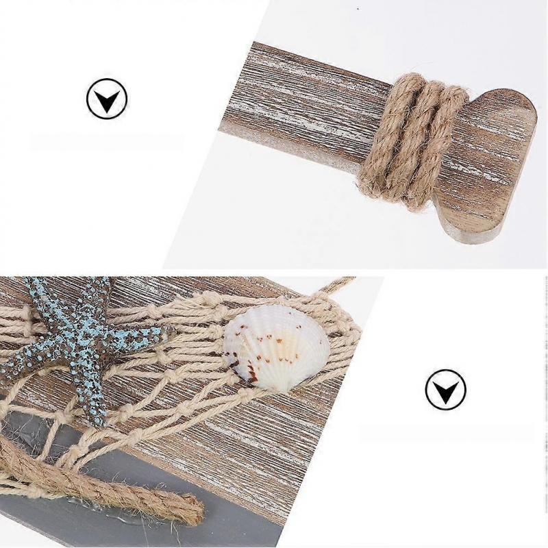 Grey Wooden Pendant for Ocean Style Hanging Decor 2Pcs Wall Ornaments