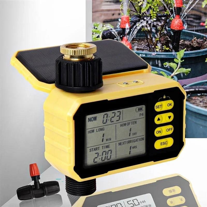 HHO-Solar Powered Intelligent Irrigation Watering Timer Auto Water Saving Garden Lawn Plant Controller