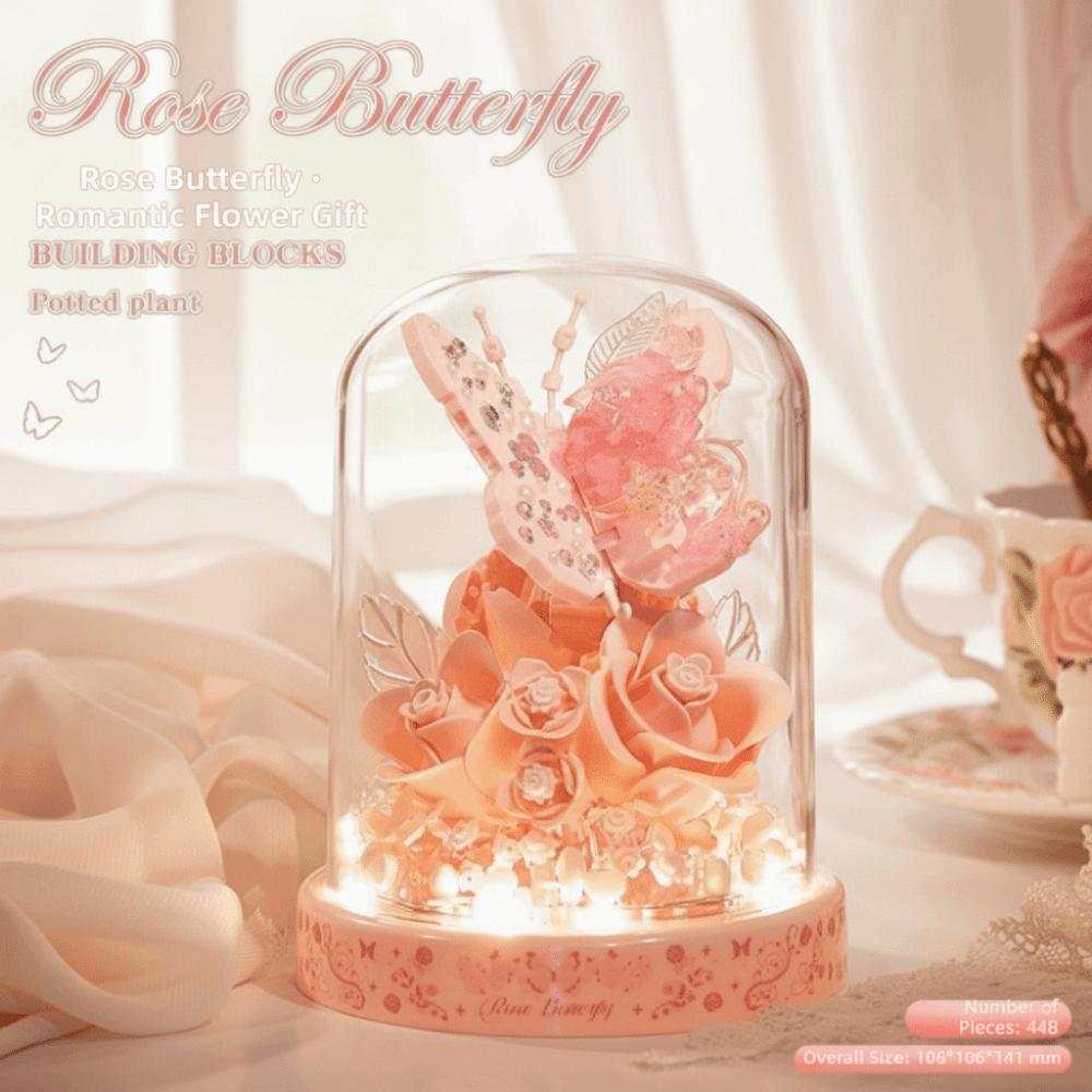 Exquisite Design Tree Building Block Kit With Ambient Light Flower Assembly Blocks Children Toy