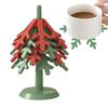 Foldable Silicone Hot Mat Decorative Table Insulation Pad Thicken Tree Coasters Set  Festival Gift