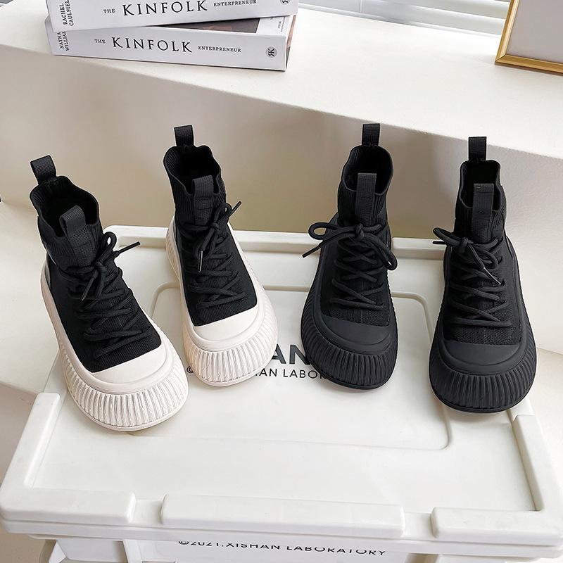 Kinderschuhe, Kinderstiefel, Herbst 2024 neue gestrickte Socken im Western-Stil, Sportschuhe für Jungen, bequem und rutschfest