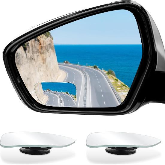 Blind Spot Mirror, HD Glass Frameless Convex Side Blindspot Mirror for Car, Car Accessories, Side Mirror Blindspot Mirrors with Adjustable Stick for