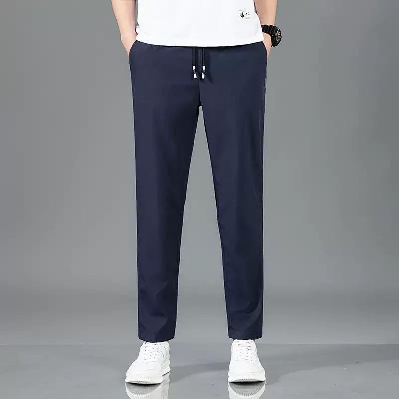 

Men s Summer Breathable Ice Silk Quick-Dry Loose Straight Leg Pants XXL синий