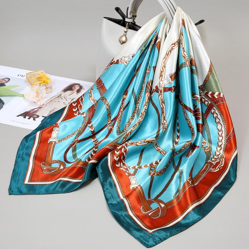 

Маленький шелковый шарф женский большой квадратный шарф вязаный шарф весенний, осенний и зимний сочетающийся рубашка квадратный × тонкий шарф 90*90