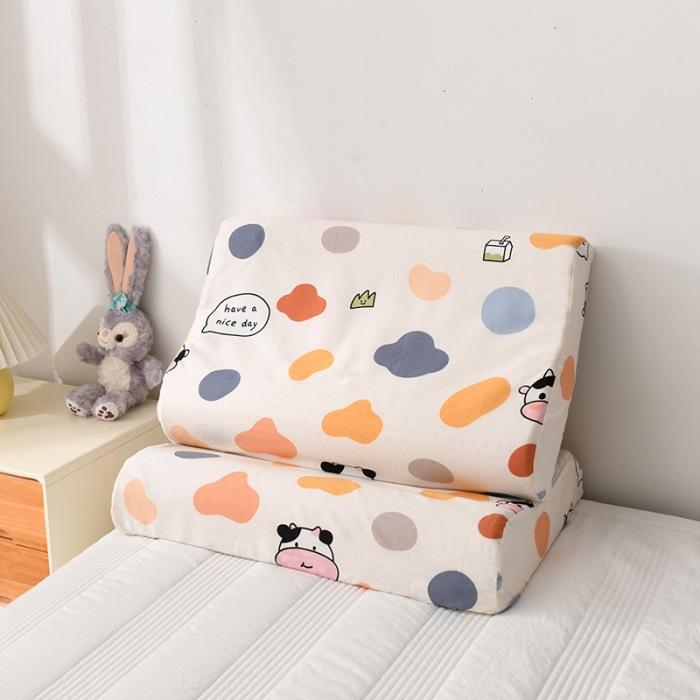 

Подушка из тайского латекса для детей, наволочка из хлопка, подушка со свежим рисунком от Student Cartoon, подушка для защиты шеи, основа подушки для сна 30 * 50 * 8CM