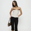 European and American ins sexy slim fit fashion halter white polka dot lace corset top
