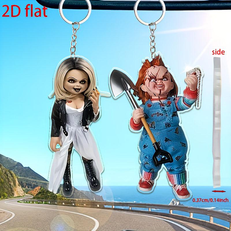 2pcsHorror Themes-2D Acrylic Keychain, Car Keychain,Gift for Horror Enthusiasts, Halloween and Christmas Gifts,Horror Keychain