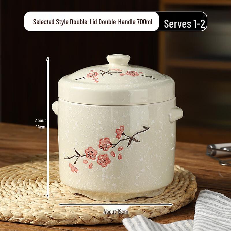 Zhaoran Ceramic Double-Lid Stew Pot