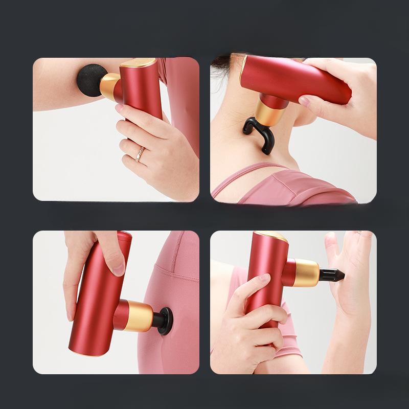 Mini Fascial Gun Damski inteligentny elektryczny cichy aluminiowy stop profesjonalny relaksujący masażer dolnej części pleców