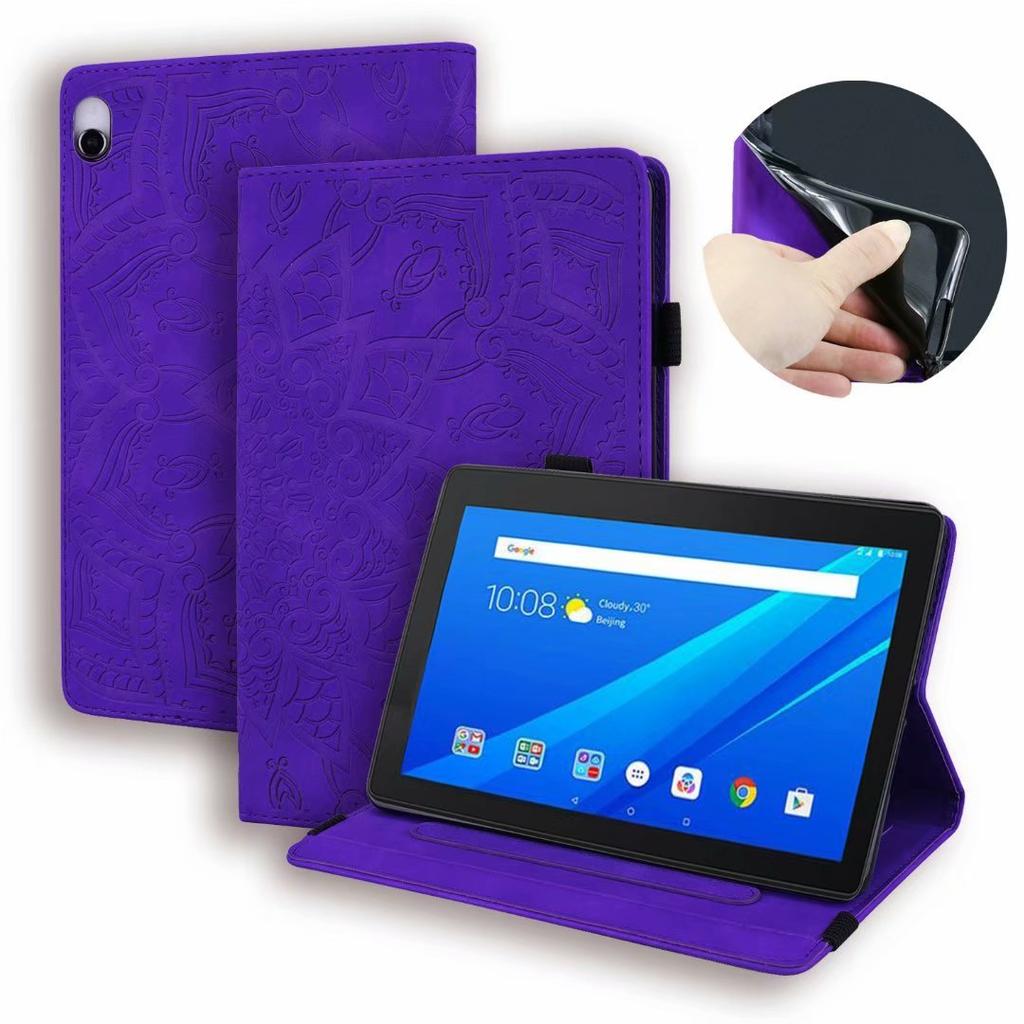 Suitable for Lenovo Tab 10.1-inch 2026 tablet, calf pattern embossed card holder, leather case M10 3rd generation