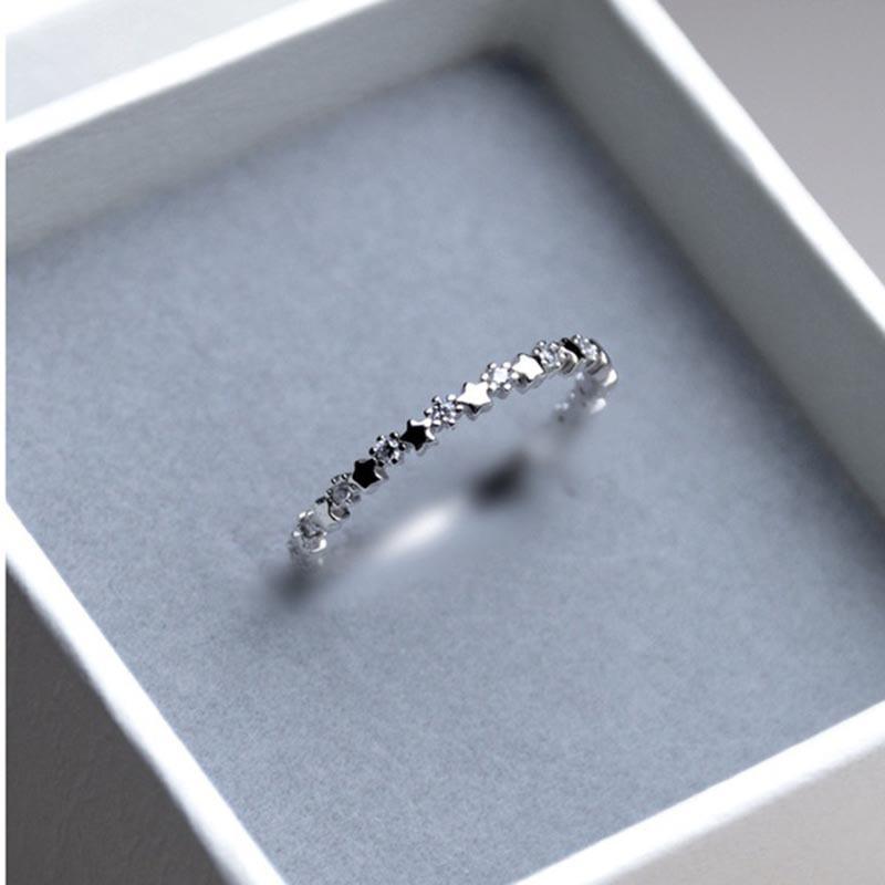 

Zirconia Inlaid Star Ring for European and American Girls - Pinky Finger Ring Size 9
