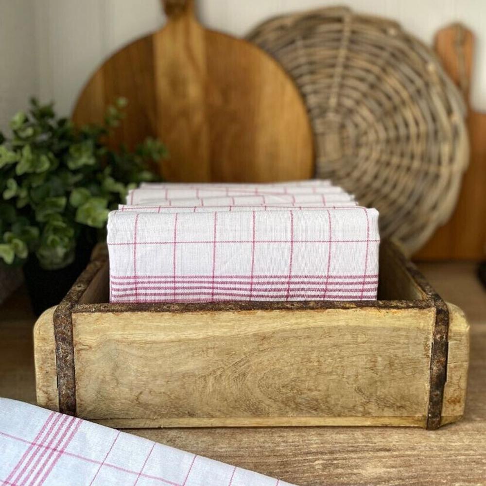 6/12Pcs Kitchen Towels, HOOHNICE, Classic Plaid Dish Towel Scouring Pad