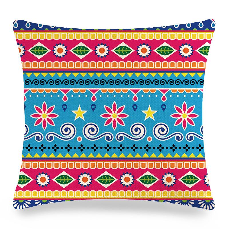 Seamless Lace Ethnic Style Digital Printing Short Plush Pillow Covers For Car Sofa Office Cushion Cover Home Goods 60X60Cm