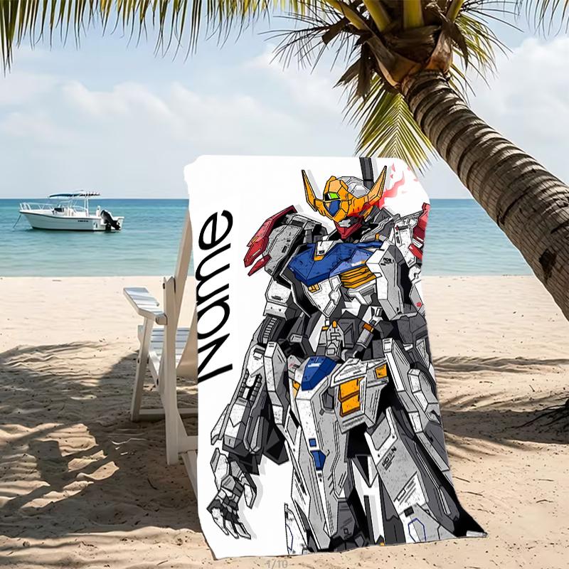 Customizable personalized beach towels Mobile Suit Gundam themed designs.Suitable for the beach, yoga, sports;ideal as beach accessories