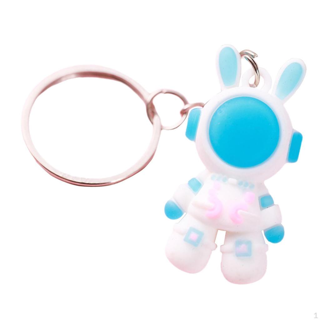 Astronaut Keychain Car Keys Holder Keyring Cartoon Figure Pendant for Shoulder Bag Anniversary Gifts