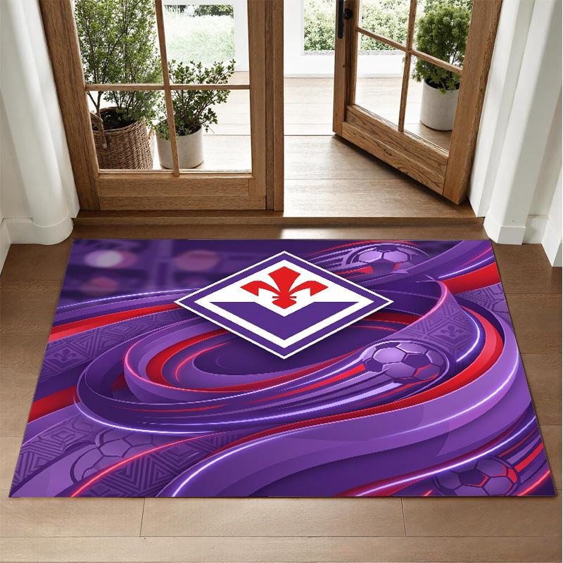 Fiorentina FC Design Crystal Velvet Rug Soft Decorative Mat for Bedroom Entrance