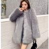 Medium and long collar simple imitation fox fur coat women's autumn and winter fur coat