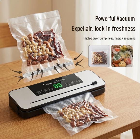 Compact Vacuum Sealer for Home Kitchen - Wet & Dry Food Preservation