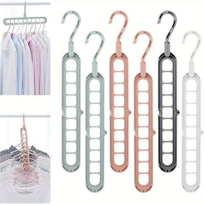 10pcs Space Saving Hanger Holder 9Holes Multi Hanger Organizer Space Saving Hanger Rotating Magic Hanger for Closet Space Saving