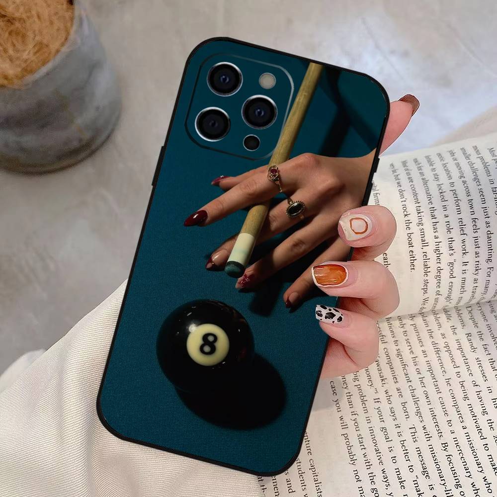 billiards Phone Case Silicone Soft For IPhone 17 16 15 14 13 12 11 X XR Plus Pro Max Plus