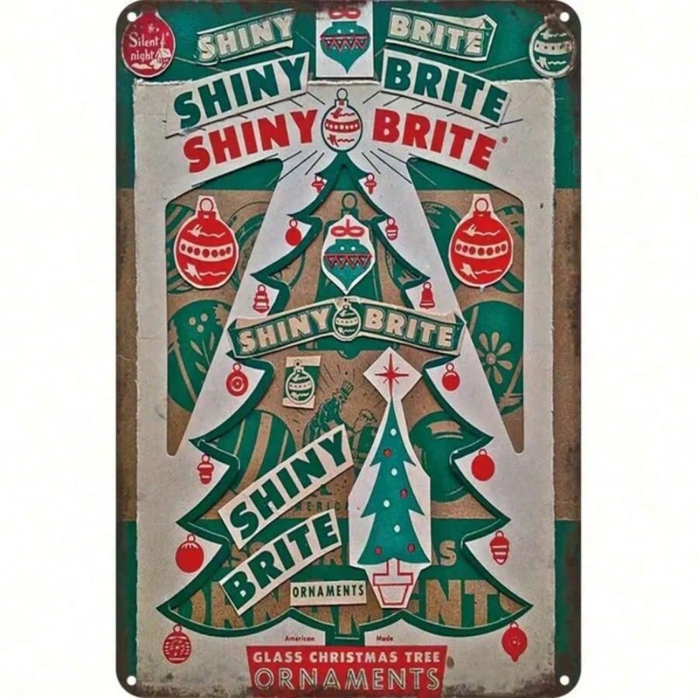 

Retro Christmas Shiny Metal Tin Sign Vintage Wall Art Decor 20x30 разноцветный