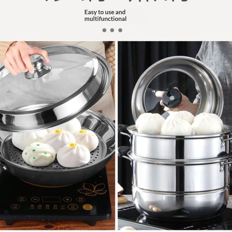 Stainless Steel Steamer Tray Food Grade Material Even Heat Transfer For Home Steaming Buns Vegetables