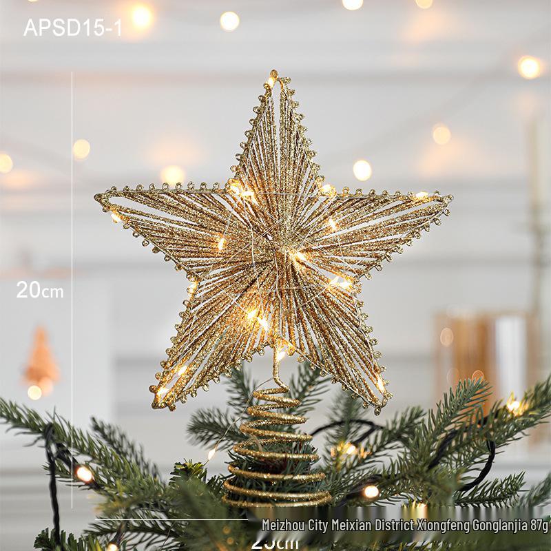 Wrought Iron Christmas Tree Topper Star Pendant