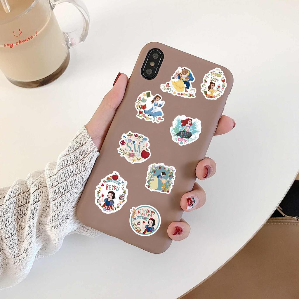 60PCS Creative Mixed Disney Princess Stickers Aesthetic Classic Streetwear Y2K Fashion DIY Harajuku Material Streetwear Stickers
