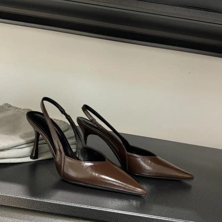 

Fashion New Fashion Slip-on Women s High Heels Solid Office and Career Sexy Pointed Toe Heeled Sandals Women High Heel Pumps 35 коричневый