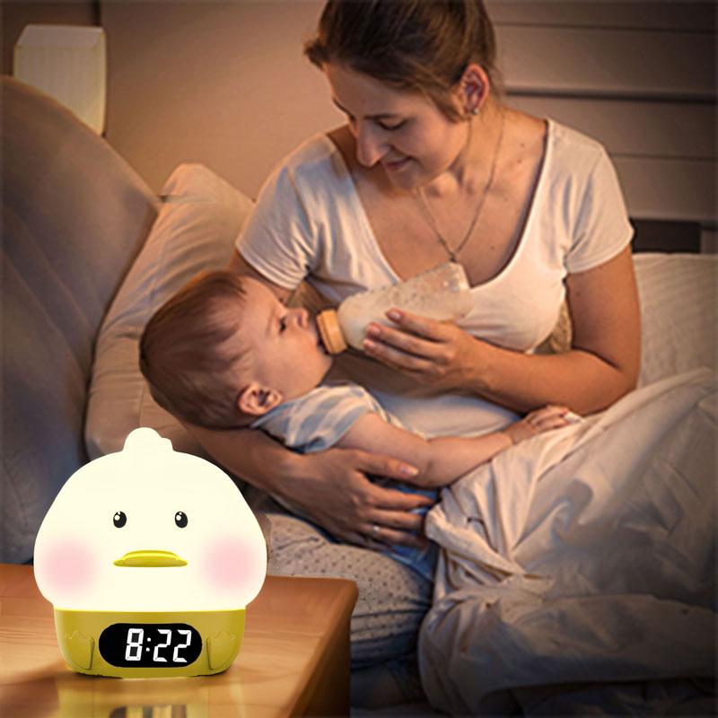 Digital Alarm Clock Children Wake Up Lamp Night Light Rechargeable Alarm Clock Lamp for Bedroom Room Decor