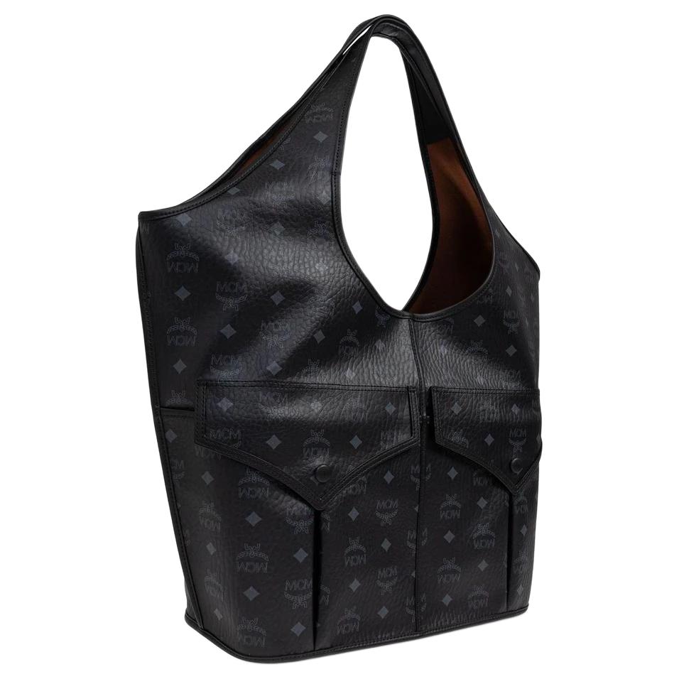 MCM Monogramm-Einkaufstasche Canvas-Umhängetasche XL Damen-Tote Schwarz MWPEATA02BK001