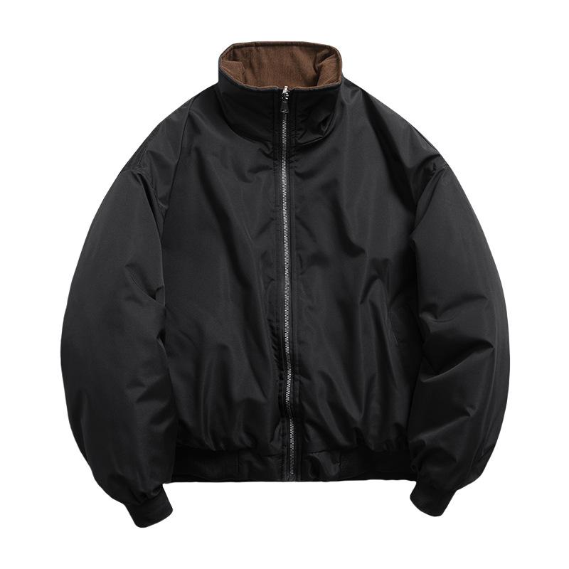 

Утепленная короткая зимняя хлопковая одежда, Новые ретро свободные пальто, Теплая одежда-пуховик XL чёрный