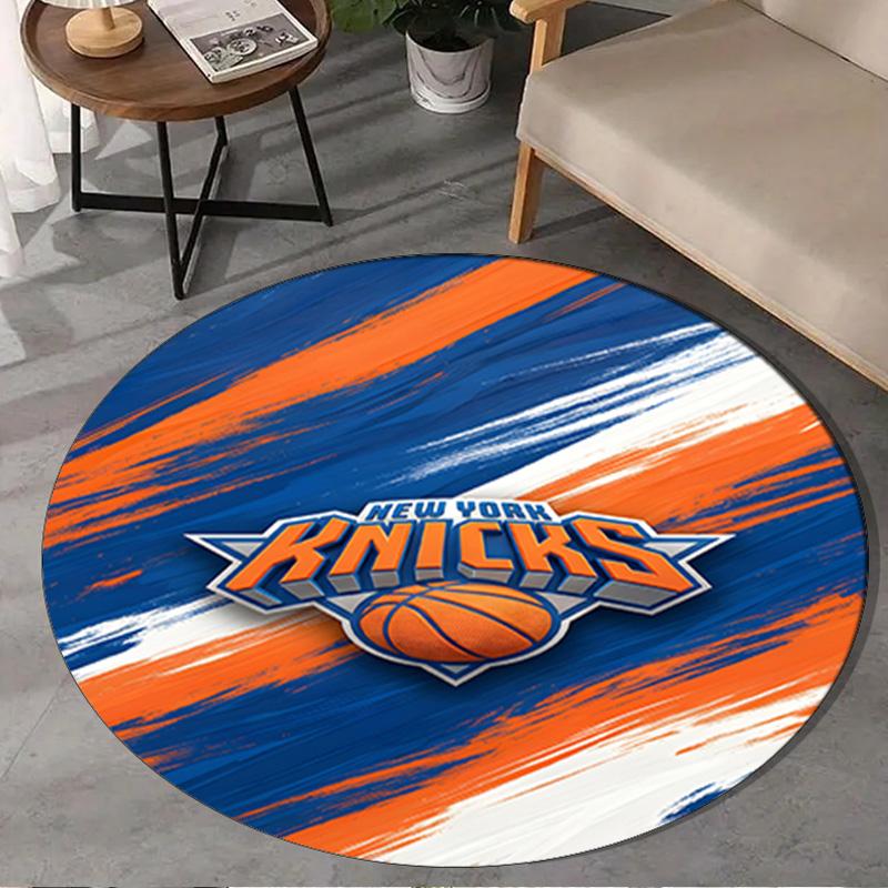 Knicks Logo Round Rug for Livingroom,Bedroom, Palyroom, Chair Rug, Area Rug, Circle Carpet, Large Size Fan Christmas Gift