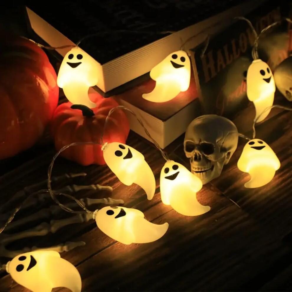 (3M 20LED) 1PC LED Ghost String Lights Festival Decoration Haunted House Party Props Mood Lighting for Indoor Outdoor Halloween Decor