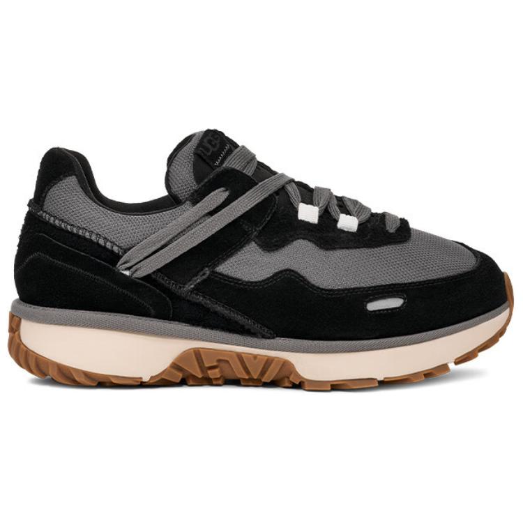 UGG Retrofi Leather Comfortable Fashion Slip Resistant Low Top Casual Shoes Men Casual Shoes Black Gray 1167070-BLK